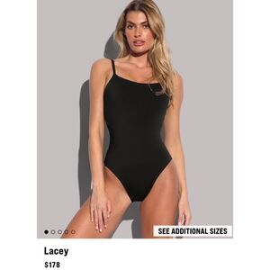 TA3 Lacey Black One-Piece Swimsuit Size Large Regular/Long